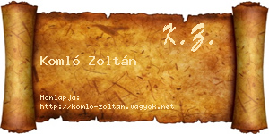 Komló Zoltán névjegykártya